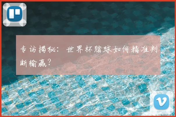 专访揭秘：世界杯赌球如何精准判断输赢？